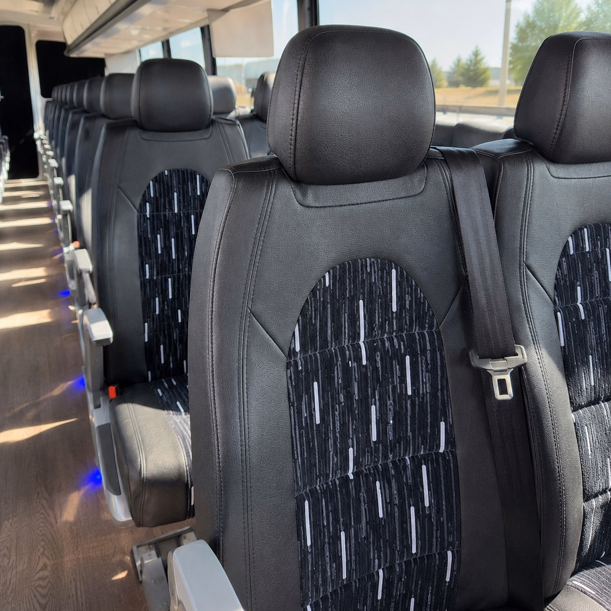 fontana charter bus rental interior